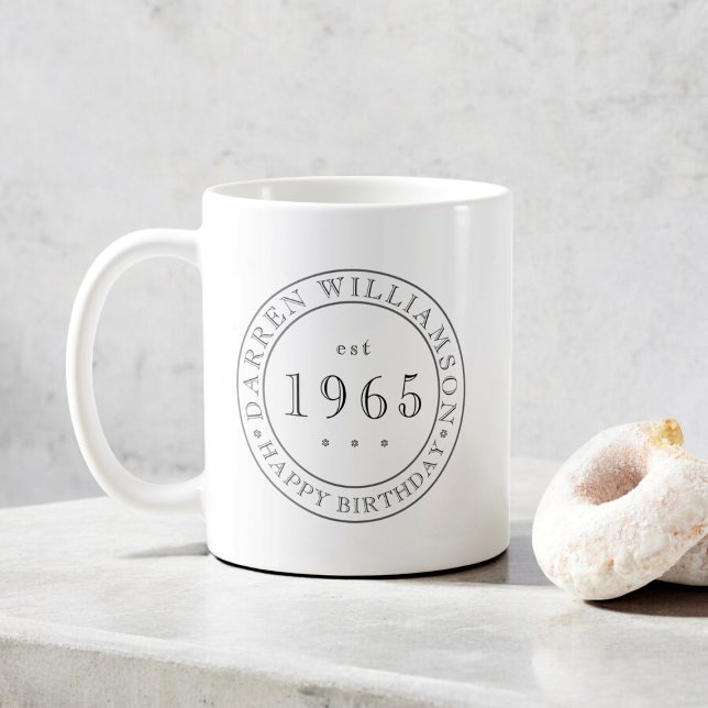 Taza De Café totalmente personalizado hombres blancos negros fe (fully customizable mens birthday coffee mug in a minimal design )