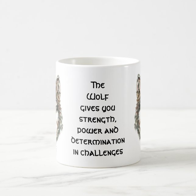 Taza De Café Tótem lobo, guía espiritual animal Inspirador (Centro)