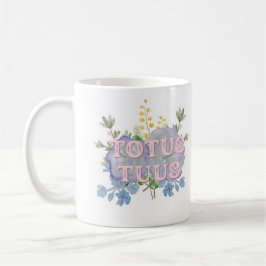 Taza De Café Totus Tuus Catholic Marian Floral Mug