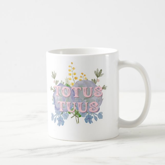 Taza De Café Totus Tuus Catholic Marian Floral Mug (Derecha)