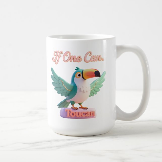 Taza De Café Toucan Pun Motivational Funny 3D Art (Derecha)
