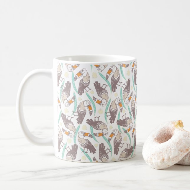 Taza De Café Toucanes exóticos de moda (Con donut)