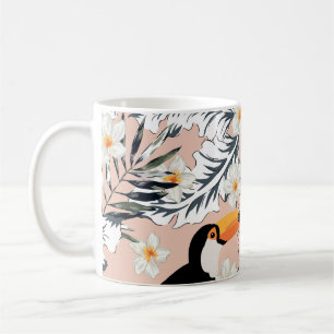 Taza De Café Toucans, Palmas, Plumeria: Tropical Rosa.