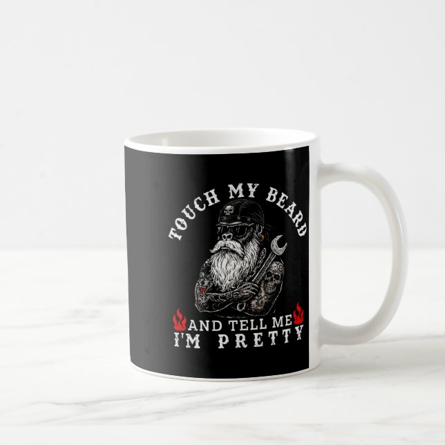 Taza De Café Touch My Beard And Tell Me I'm Pretty Monkey Funny (Derecha)