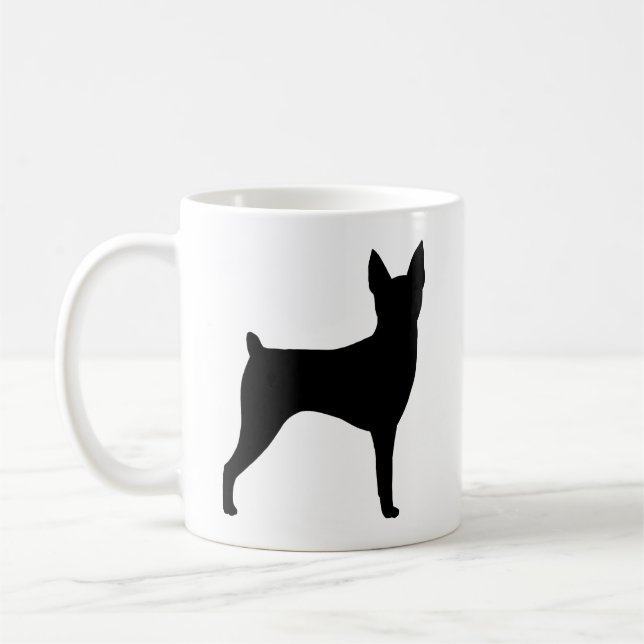 Taza De Café Toy Fox Terrier Dog Rama Silhouettes (Izquierda)