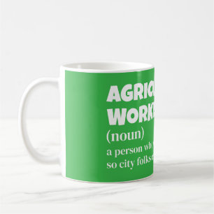 Taza De Café Trabajador agrícola: divertida definición de agric