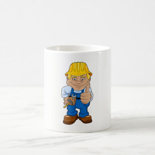 Taza De Café Trabajador con casco de seguridad