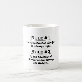 Taza De Café Trabajador de la lámina metálica de la regla
