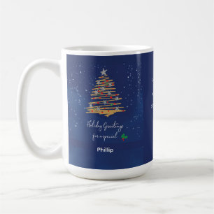 Taza De Café Trabajador de saneamiento gracias al árbol navideñ