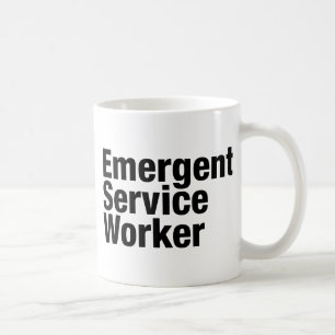 Taza De Café Trabajador de Servicio Emergente
