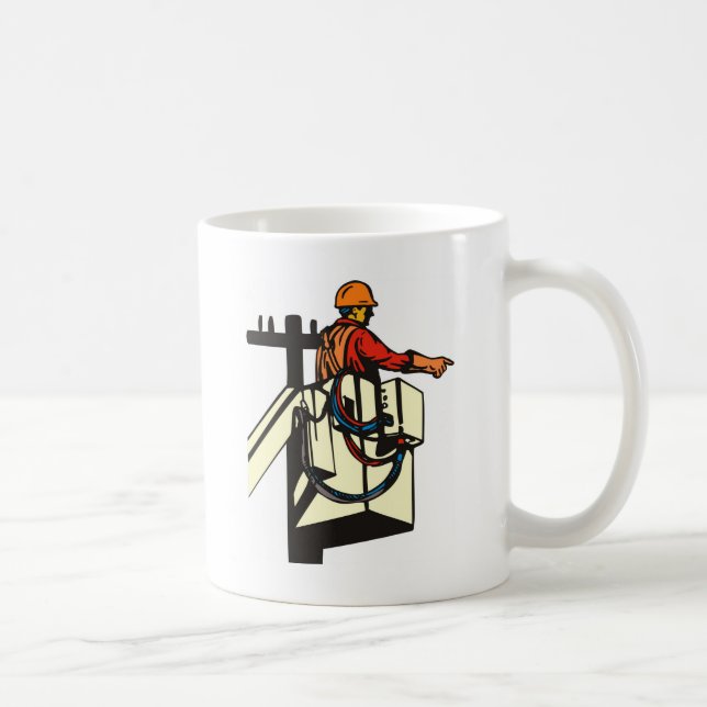 Taza De Café Trabajador del electricista del instalador de (Derecha)