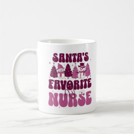 Taza De Café Trabajador médico de enfermería favorita de Santa 