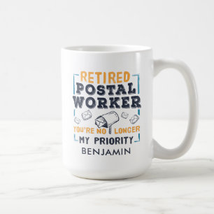 Taza De Café Trabajador Postal Personalizado Jubilado Cartero J