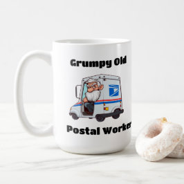 Taza De Café Trabajador postal viejo y gruñón