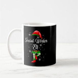 Taza De Café Trabajador social Elf Costume Navidades graciosos 