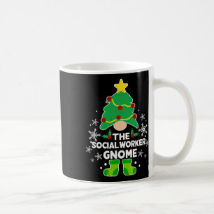 Taza De Café Trabajador social Gnome Xmas Navidades de vacacion