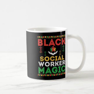 Taza De Café Trabajador Social Negro Magia Africana Orgullo Mes