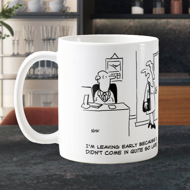 Taza De Café Trabajadora de Office explica por qué se va tempra (Subido por el creador)