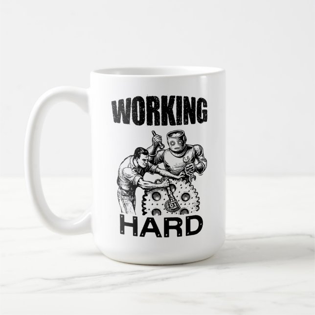Taza De Café trabajando duro (Izquierda)
