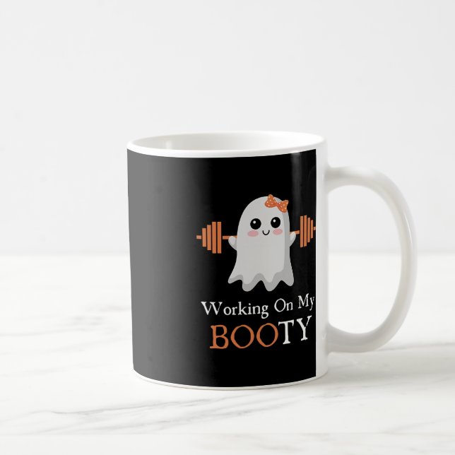 Taza De Café Trabajando en mi divertido gimnasio de Halloween B (Derecha)