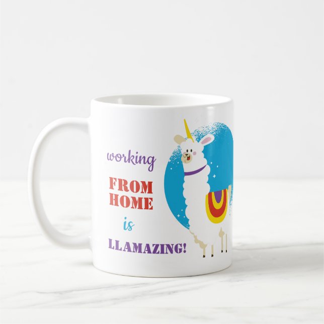 Taza De Café Trabajar desde casa es llamativo drama de Llama (Izquierda)