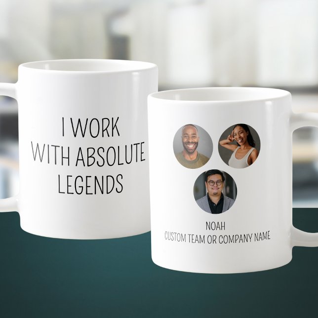 Taza De Café Trabajo Con Leyendas Absolutas 3 Equipo De Oficina (I Work With Absolute Legends 3 Photo Office Team Coffee Mug
)