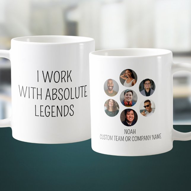Taza De Café Trabajo Con Leyendas Absolutas 7 Equipo De Oficina (I Work With Absolute Legends 7 Photo Office Team Coffee Mug
)