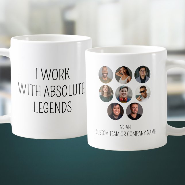 Taza De Café Trabajo Con Leyendas Absolutas 8 Equipo De Oficina (I Work With Absolute Legends 8 Photo Office Team Coffee Mug
)