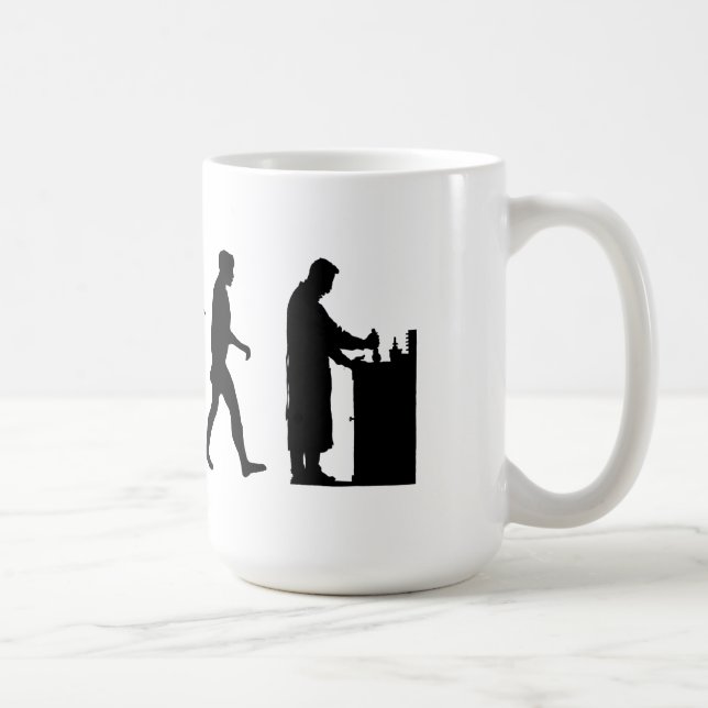 Taza De Café Trabajo de la evolución de la química del (Derecha)