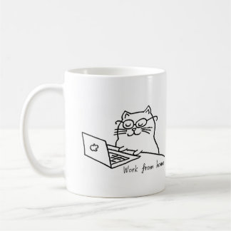 Taza De Café Trabajo de la mugre del gato doméstico