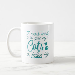 Taza De Café Trabajo Gatos Duros