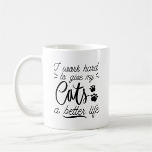 Taza De Café Trabajo Gatos Duros