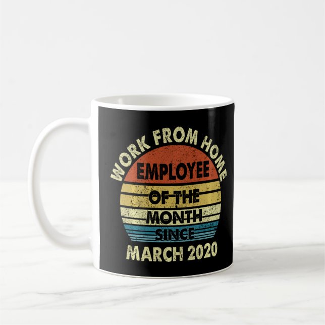 Taza De Café Trabajo Gracioso Del Empleado Doméstico Del Mes De (Izquierda)