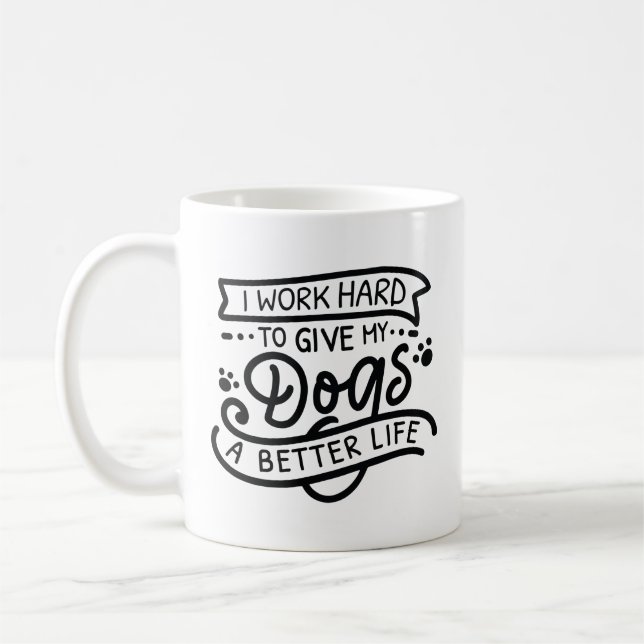 Taza De Café Trabajo Perros Duros (Izquierda)