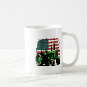 Taza De Café Tractor agrícola bandera de EE. UU. Tractor americ
