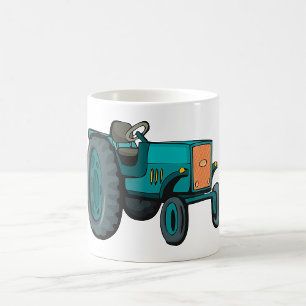 Taza De Café Tractor Azul Vintage Vida en la Granja