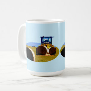Taza De Café Tractor Con Pintura De Aceite De Heno Bales,