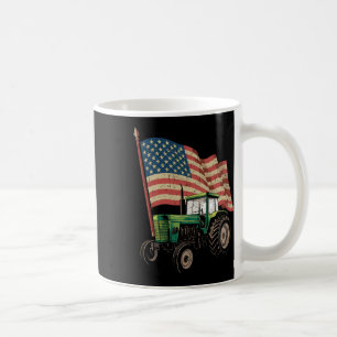 Taza De Café Tractor De Granja Agrícola Usa Flag Tractor Estado