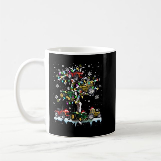 Taza De Café Tractor En Navidades De Árbol De Xmas (Izquierda)