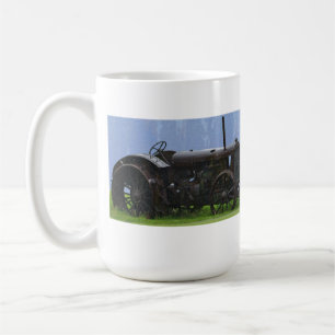 Taza De Café Tractor negro vintage - Vehículo de granja