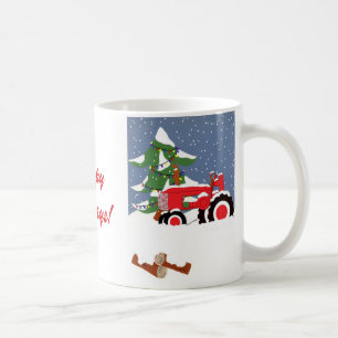 Taza De Café Tractor para Navidades