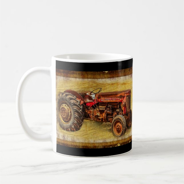 Taza De Café Tractor rojo antiguo (Izquierda)