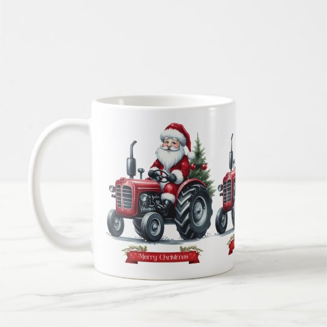 Taza De Café Tractor Santa Coffee Mug (Izquierda)