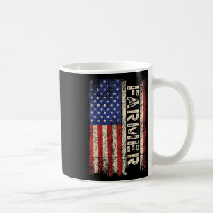 Taza De Café Tractores de granjero Usa bandera americana Patrió
