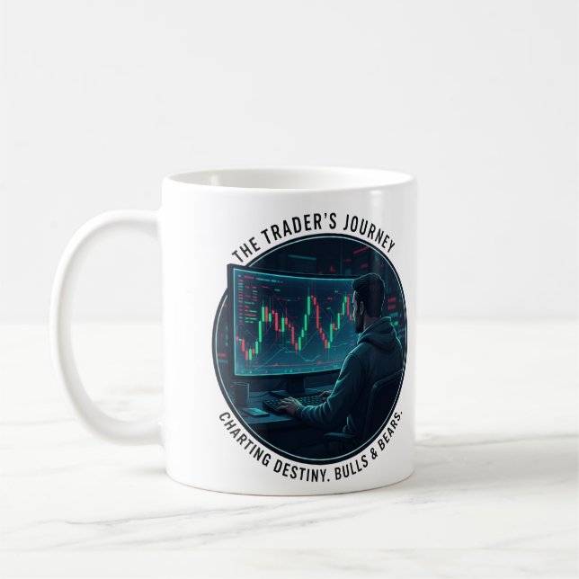 Taza De Café Trader’s Journey Candlestick Chart Finance (Izquierda)