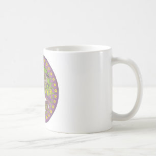Taza De Café Tradicional kaleidoscopio africano púrpura y amari