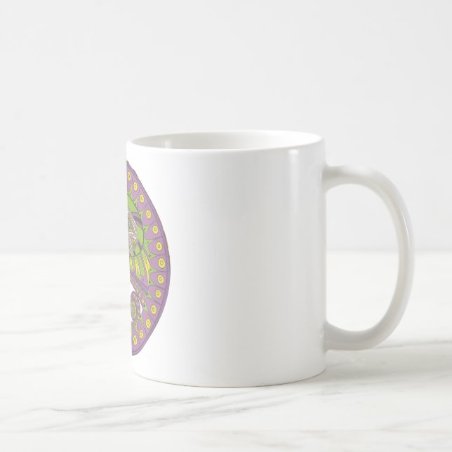 Taza De Café Tradicional kaleidoscopio africano púrpura y amari (Derecha)