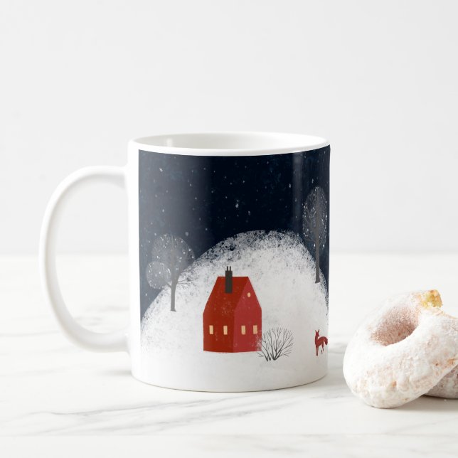 Taza De Café Tradicional Marina Rusa Roja Invierno Feliz Navida (Con donut)