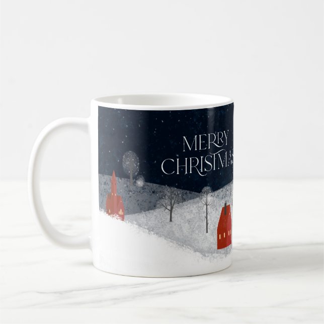 Taza De Café Tradicional Marina Rusa Roja Invierno Feliz Navida (Izquierda)