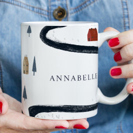 Taza De Café Tradicional Marina Rusa Roja Invierno Feliz Navida